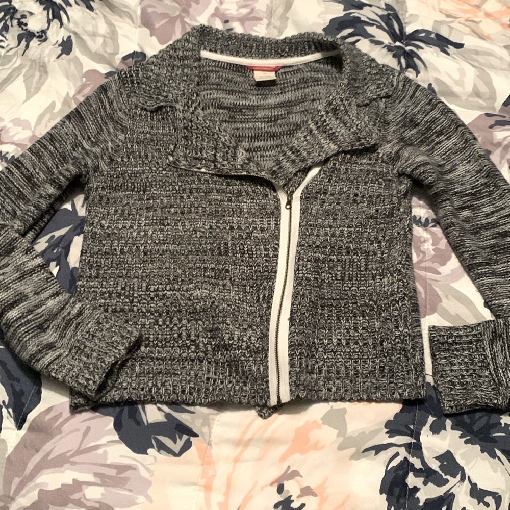 Like new moto-jacket style sweater